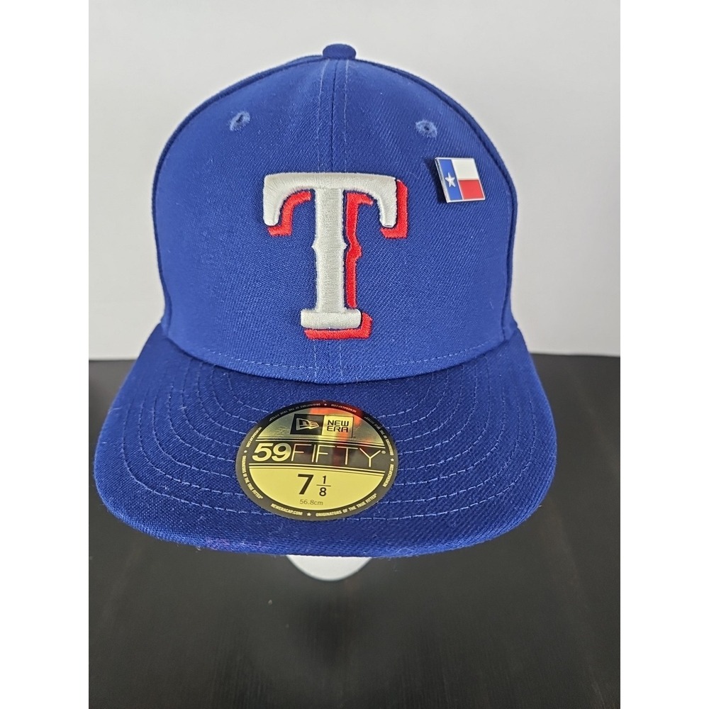Texas Rangers New Era 9Fifty Hat Red/White On Blue 7 1/8 Fitted‎ Hat *NEW*